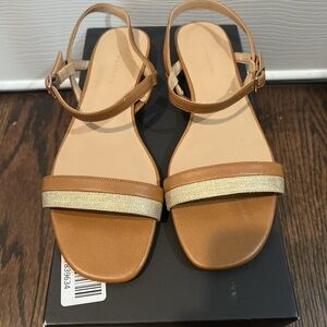 Women’s Tan and Gold Sandals